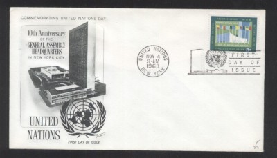 UN New York 1963 NY Meetings Mi.135 FDC UN.052 foto