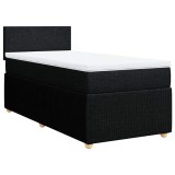 Cumpara ieftin Pat box spring cu saltea, negru, 80x200 cm, textil