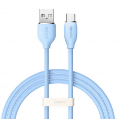 Cablu de Date USB la Type-C 100W, 1.2m Baseus Jelly Liquid Silica Gel (CAGD010003) Albastru