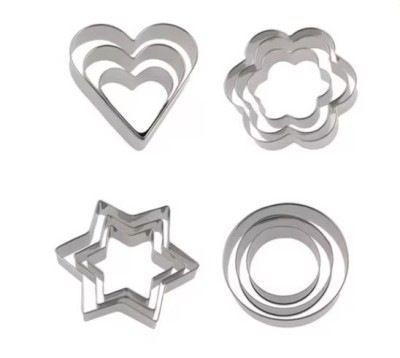 Set 12 forme, cutter inox pentru aluat biscuiti foto