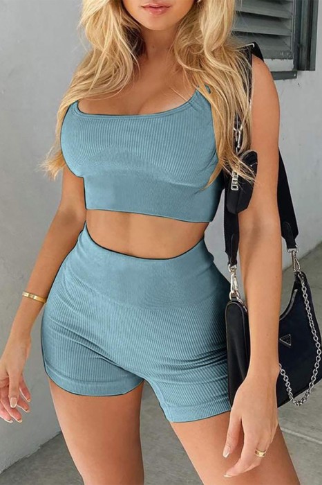 H699-411 Set 2 piese compleu sport din material reiat elastic