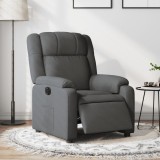VidaXL Fotoliu rabatabil electric, gri &icirc;nchis, material textil