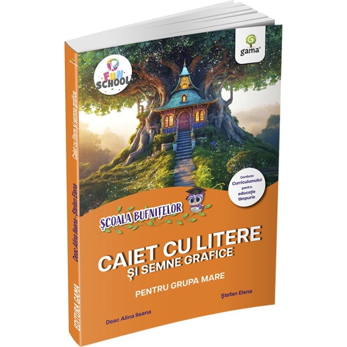 Caiet cu litere si semne grafice pentru grupa mare