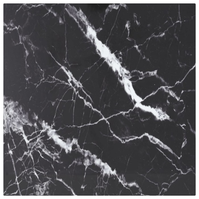 vidaXL Blat masă negru 50x50 cm 6 mm sticlă securizată design marmură