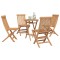 Set de gradina 5 buc. Maro Lemn Teak Solid - 3