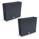 Set 2 jardiniere decorative, imitatie ratan, antracit, 58x18x49.8 cm, Rato Case