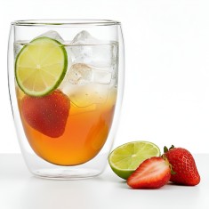 Cana termorezistenta cu perete dublu Koken, 300ml, sticla borosilicata, transparenta, design modern