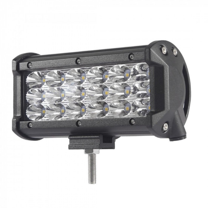 LED Bar Auto 54W, leduri pe 3 randuri, 12V-24V, 3780 Lumeni, 5&amp;quot;/12,7 cm, Spot Beam 12 Grade
