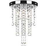 Cumpara ieftin Plafoniera din metal alb, cu margele de cristal
