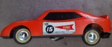 Masina din plastic cu ornamente din tabla - ACROBATIC CAR - CHINA - 50 ANI VECHIME