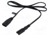 Cablu IEC C7 mamă - IEC C8 tată, 1m, 2x0,5mm2, 2,5A, negru, POS