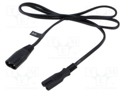 Cablu IEC C7 mamă - IEC C8 tată, 1m, 2x0,5mm2, 2,5A, negru, POS foto