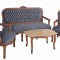 Set living din lemn mahon cu tapiterie gri soarece CAT381G19
