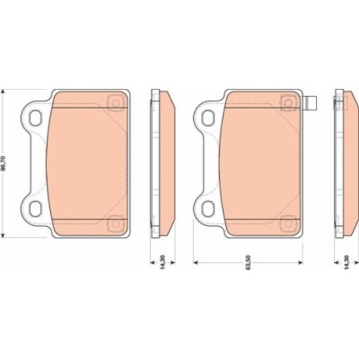 Placute frana Mitsubishi Lancer 8 (Cy A, EVO X - FQ330 (CZ4A), EVO X - FQ360 (CZ4A), EVO X (CZ4A), punte spate, cu indicator uzura acustic, TRW foto