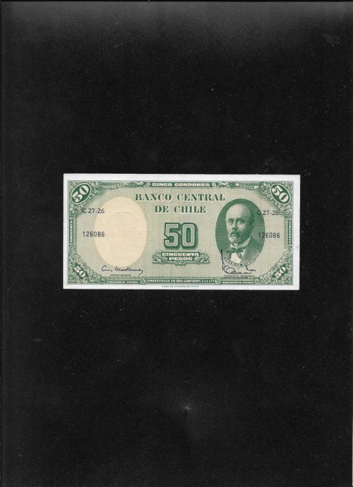 Chile 5 centesimos de escudo pe 50 pesos 1959 (64) seria126086 aunc