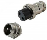 Conector Microfon Mare 2 Pini Mama + Tata 20mm Set 2 Bucati