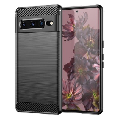 Husa pentru Google Pixel 7 Pro - Techsuit Carbon Silicone - Black foto
