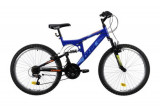Bicicleta Copii DHS Terrana 2441, roti 24inch, cadru otel 420mm, 18 viteze (Albastru)