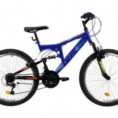 Bicicleta Copii DHS Terrana 2441, roti 24inch, cadru otel 420mm, 18 viteze (Albastru)