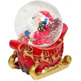 Glob Lichid Decorativ Crăciun, Mos Crăciun Pe Sanie, Culoare Roșu, Diametru 4.5cm, &Icirc;nălțime 4.5cm, Oem