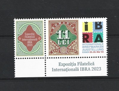 ROMANIA 2023 - EXPOZITIA FILATELICA IBRA 2023, VINIETA 4, MNH - LP 2419 foto