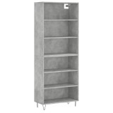 Cumpara ieftin Dulap inalt, gri beton, 69,5x32,5x180 cm, lemn prelucrat