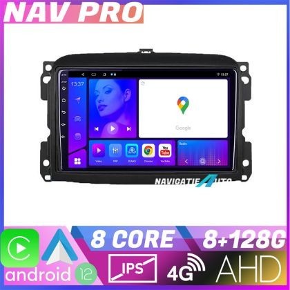 Navigatie Fiat 500L 2012 2017 KIT 500L EDOTEC-LITE Android Ecran 720P Octa Core 8 128 Carplay CarStore Technology