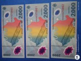Eclipsa anul 2000 , grup de trei bacnote necirculate , pentru colectie