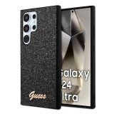 Husa Guess Glitter Script Samsung Galaxy S24 Ultra cu sclipici, negru, GUHCS24LHGGSHK