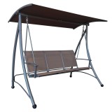Cumpara ieftin Leagan gradina 3 locuri gri maro Lamia 193x125x165 cm