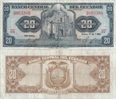 1966 ( 17 XI ) , 20 sucres ( P-103a.4 ) - Ecuador