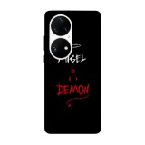Husa compatibila cu Huawei P40 Pro model Angel&amp;amp;Demon, Silicon, TPU, Viceversa, Transparent, Carcasa
