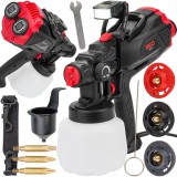 Pistol aparat masina vopsit stropit electric 650W cu vas rezervor 1200ml priza 230V (RTPDM0020), Red Technic