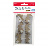 Cumpara ieftin Cleme din Lemn Daco Agata-ma de Paste, 6 Buc/Set, Cleme Lemn Decorative, Carlige Lemn Decorative, Carlige Iepurasi, Set de Carlige din Lemn, Carlige,