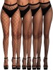 Set 4 Ciorapi din Plasa Fishnet, Negru, S-L