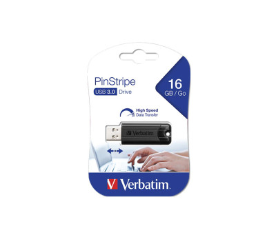 Memory stick USB 3.0 Verbatim PinStripe 16 GB cu capac culisant foto