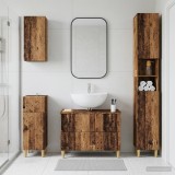Cumpara ieftin Set de dulapuri pentru baie, 4 piese DELFT Lemn vechi