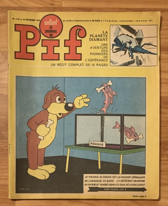 Revista Vaillant le Journal de Pif. Nr. 1165, 10 septembrie 1967