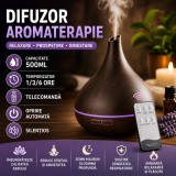 Cumpara ieftin Difuzor Aromaterapie SMARTECH, 500ml, Umidificator, Telecomanda, Lumina Veghe, Uleiuri Esentiale