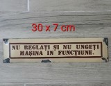 Tabla veche romaneasca ,protectia muncii ,RSR,emailata