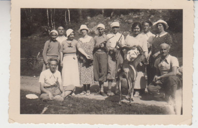 M5 E23 - FOTO - Fotografie foarte veche - grup de turisti la munte - anii 1940 foto
