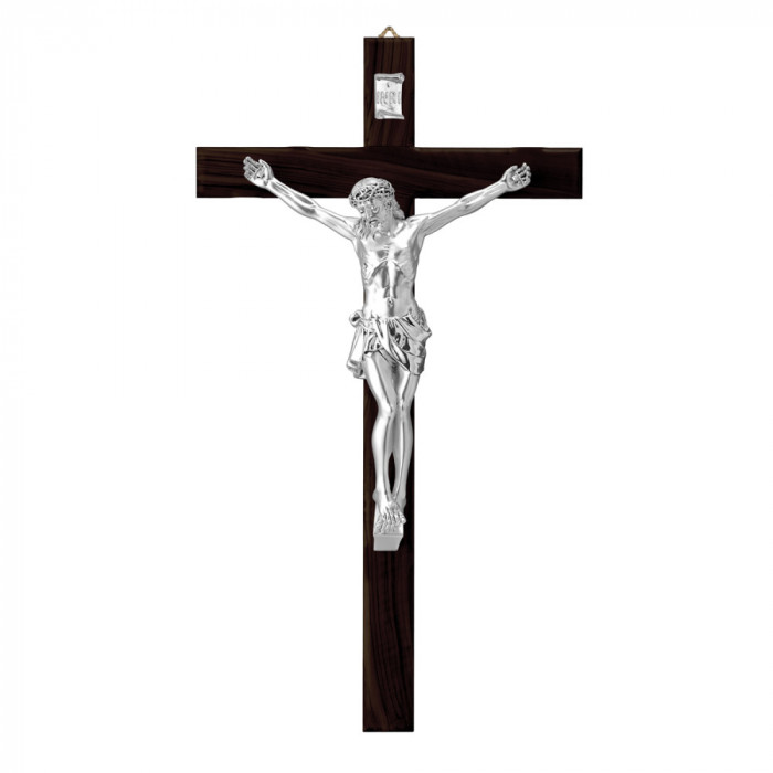 Cruce Lemn si Crucifix Argint 25 cm COD: 4717