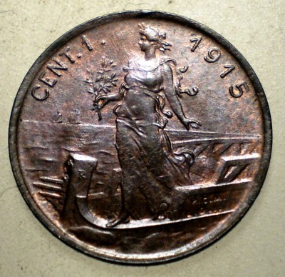 E.137 ITALIA VITTORIO EMANUELE III 1 CENTESIMO 1915 R XF+ foto