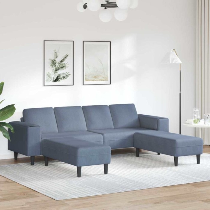 vidaXL Sofa din material textil cu pernă albastru Țesătură de catifea 3335134