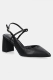 Aldo pantofi de piele LAURA culoarea negru, cu toc drept, cu toc deschis, 13728101