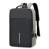 Rucsac, pentru Laptop, Business, cu USB, Gri, din poliester, compartiment principal mare, buzunar frontal organizator, bretele ergonomice, Oem