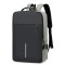 Rucsac, pentru Laptop, Business, cu USB, Gri, din poliester, compartiment principal mare, buzunar frontal organizator, bretele ergonomice