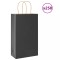 vidaXL Pungi de h&acirc;rtie 250 buc cu m&acirc;nere negre 21x11x36 cm