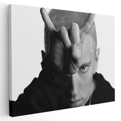 Tablou afis Eminem cantaret rap 2334 Tablou canvas pe panza CU RAMA 60x90 cm foto