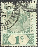 British Honduras 1 Cent Queen Victoria &ndash; Timbru colonial britanic clasic, circulat